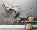 3d Effect Woman Sculpture Art Wall Mural Wallpaper - Luzen&Co