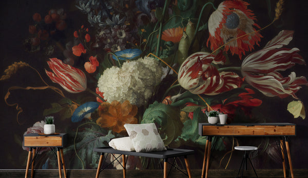 Floral Vintage Self adhesive wallpaper Flower Peel and stick Wallpaper - Luzen&Co