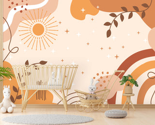 Boho Sky and Rainbow Teen Room Wallpaper