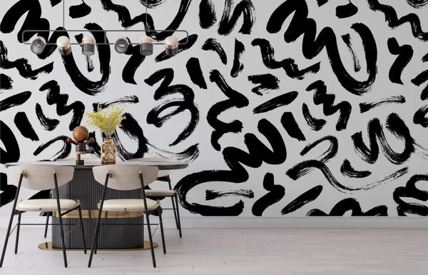 Brush Trace Modern Wall Mural Self Adhesive wallpaper