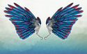 Blue Tones Bird Wings Wall Mural Self adhesive Wallpaper