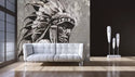 Native American Portrait Wall Mural Self Adhesive Wallpaper