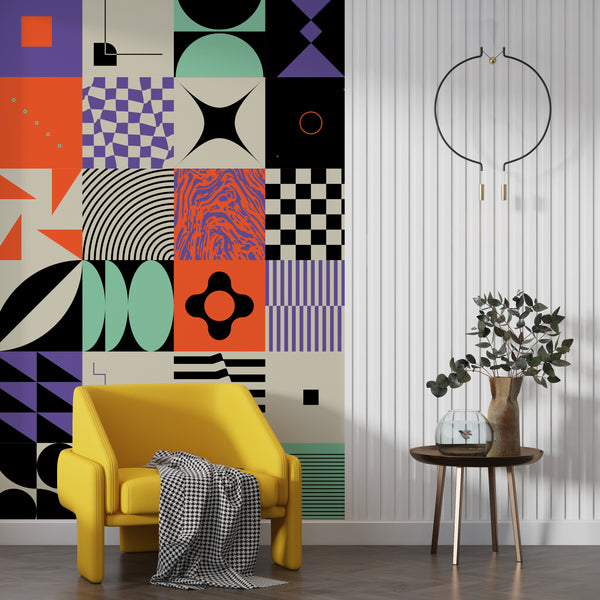 Geometric Colorful Patterns Modern Wallpaper