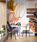Abstract Patterns and Flowers Wall Mural Self adhesive Wallpaper