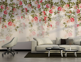 Pink Roses Peel and Stick Wallpaper