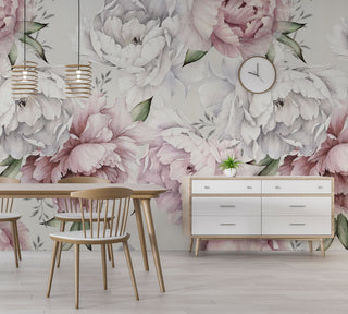 Pink and White Soft Roses Wallpaper