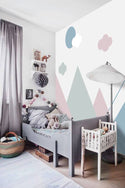Clouds And Mountain Kids Self adhesive Wallpaper, Wall sticker, Wall poster, Wall Decal - Luzen&co