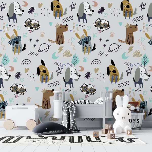 Dogs Kids Self adhesive Wallpaper, Wall sticker, Wall poster, Wall Decal - Luzen&co
