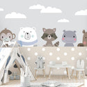 Animals Behind Garden Wallpaper, Wall sticker, Wall poster, Wall Decal - Luzen&co