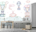 Flying Hot Air Balloons Peel and Stick Wallpaper, Wall sticker, Wall poster, Wall Decal - Luzen&co