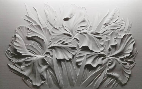 Grayscale Flowers Wall Mural Self adhesive Wallpaper - Luzen and co