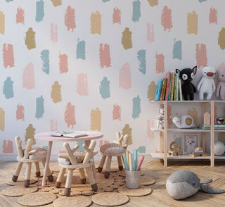 Brush Traces Wallpaper in Soft Colors