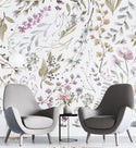 Soft Flowers Wallpaper with Watercolor Peel and Stick Wallpaper