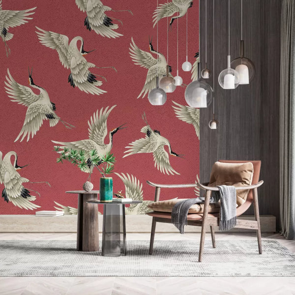 Birds Figured Turquoise Wall Mural Self adhesive Wallpaper Luzenandco