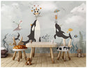 Whales Panda Fishes Self adhesive Wallpaper