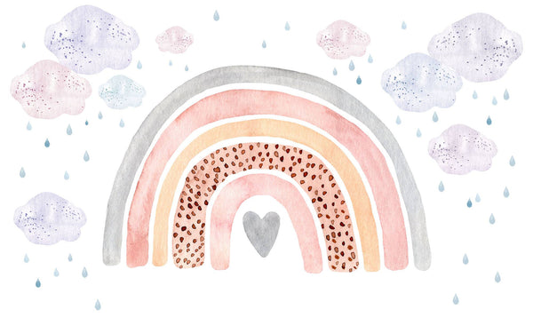 Little Heart into Rainbow Peel and Stick Wallpaper, Wall sticker, Wall poster