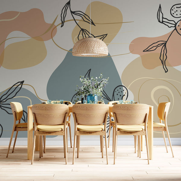 Linear Leaves Self Adhesive Wallpaper