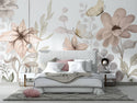 Nude Tones Big Flowers Self adhesive Wallpaper