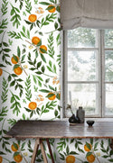Orange Trees Leaves Self adhesive Wallpaper