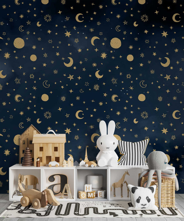 Dark Stars and Moons Self adhesive Wallpaper