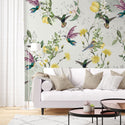 Lemon Tree and Birds Self adhesive Wallpaper