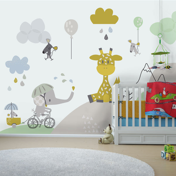 Cute Animals Kids Wallpaper, Wall sticker, Wall poster, Wall Decal - Luzen&co