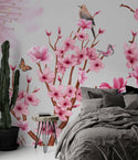 Pink Apricot Flowers Self adhesive Wallpaper