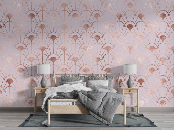 Pink Geometric Modern Pattern Wallpaper