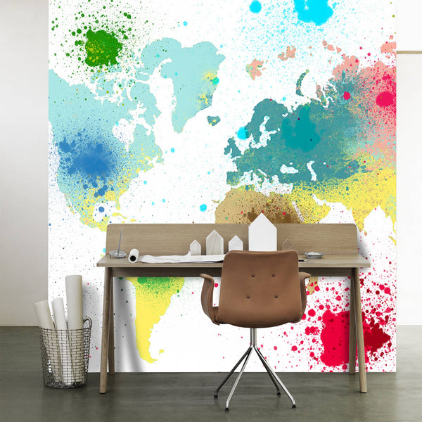 World Map Designed Wallcovering Wallpaper, Wall sticker, Wall poster, Wall Decal - Luzen&co