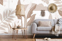 Pastel Tones Big Leaves Self adhesive Wallpaper