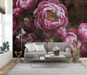 Pink Tumbled Dark Flowers Wallpaper