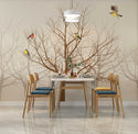 Trees and Birds Wallpaper in Sepia Tones