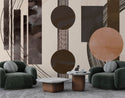 Aging Geometric Patterns in Coffee Tones Wallpaper