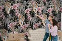 Zebra and Tiger Pattern Floral Wallpaper