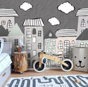 Cartoon Buildings Kids Wallpaper
