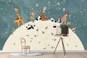 Cartoon Animals On Moon Wallpaper, Wall sticker, Wall poster, Wall Decal - Luzen&co