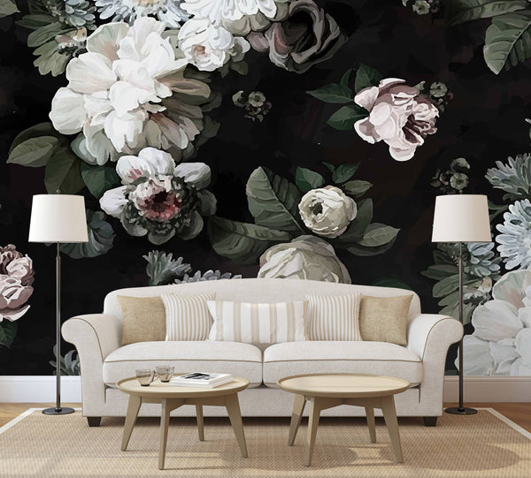 Roses Trendy Wall Art Peel and stick Wallpaper