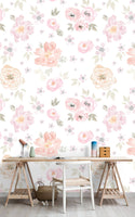 Pastel Colors Floral Wallpaper -Luzen&Co