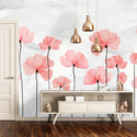 Red Poppy Flower Self adhesive Wallpaper