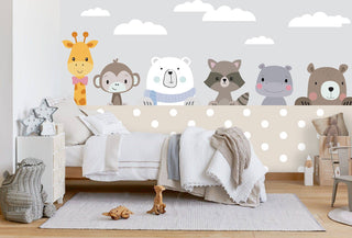 Animals Behind Garden Wallpaper, Wall sticker, Wall poster, Wall Decal - Luzen&co
