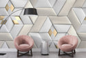 Gold Detailed 3D Geometric Wallpaper