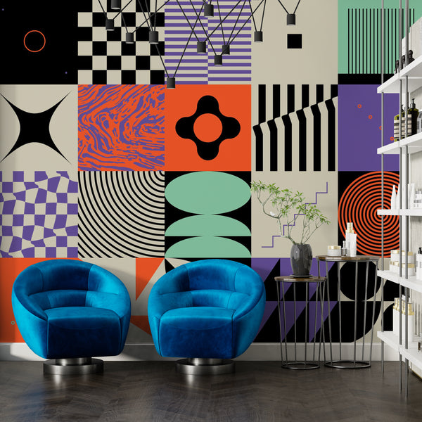 Geometric Colorful Patterns Modern Wallpaper