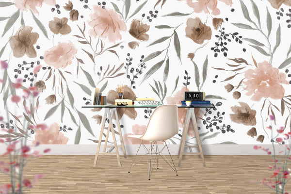 Pastel Colored Flowers Wallpaper