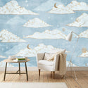 Sky With Moon Kids Wallpaper , Wall sticker, Wall poster, Wall Decal - Luzen&co