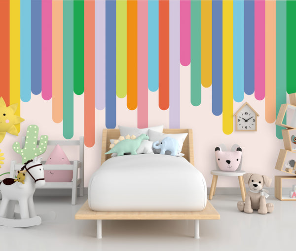 Colored Panels Kids Peel and Stick Wallpaper, Wall sticker, Wall poster, Wall Decal - Luzen&co