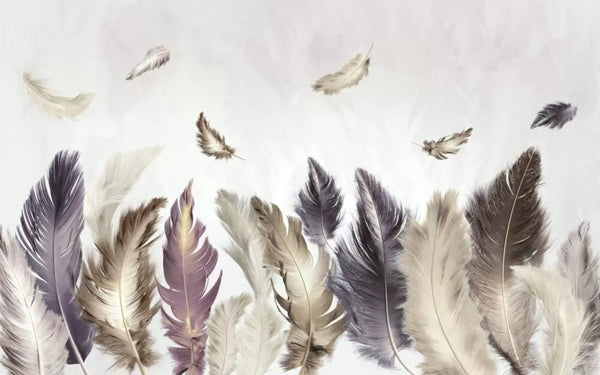 Birds Figured Pink Wall Mural Wallpaper Luzen&Co