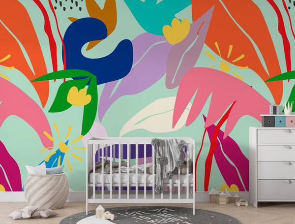 Vivid Colors Flowers Wallpaper, Wall sticker, Wall poster