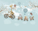 Giraffe on Sky Blue Tones Wallpaper, Wall sticker, Wall poster, Wall Decal