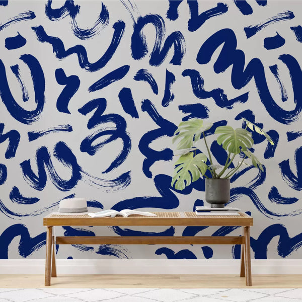 Brush Trace Modern Wall Mural Self Adhesive wallpaper