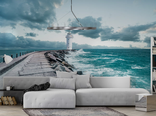 Lighthouse Landscape Peel and Stick Wallpaper